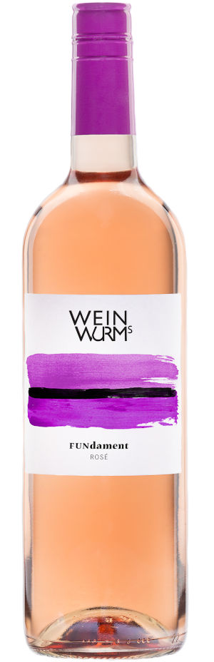 FUNdament Rosé Flaschenfoto von WEINWURMs ROSÉ der Linie FUNdament