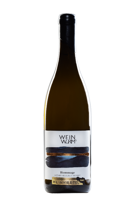Flaschenfoto WEINWURMs Hommage Grüner Veltliner Reserve Flaschenfoto WEINWURMs Hommage Grüner Veltliner Reserve
