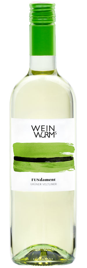 Flaschenfoto von WEINWURMs FUNdament GRÜNER VELTLINER